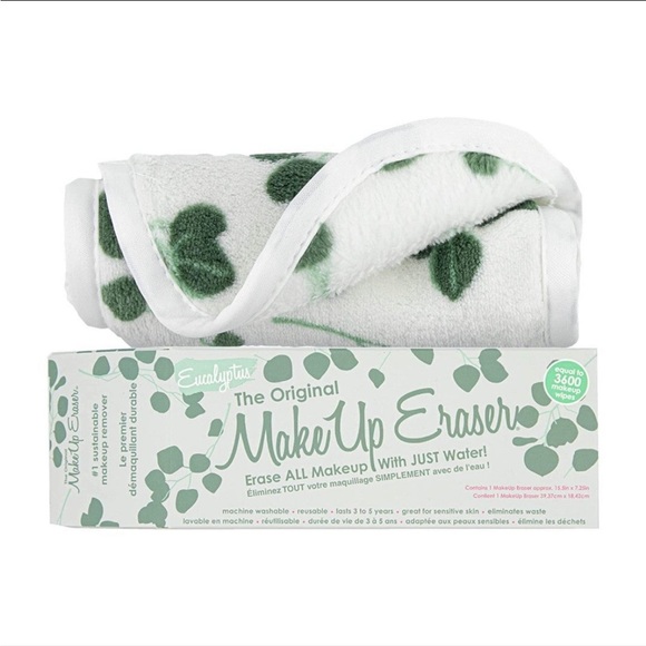 The Original Makeup Eraser in White Green Eucalyptus Print (Full Size) - Picture 1 of 7